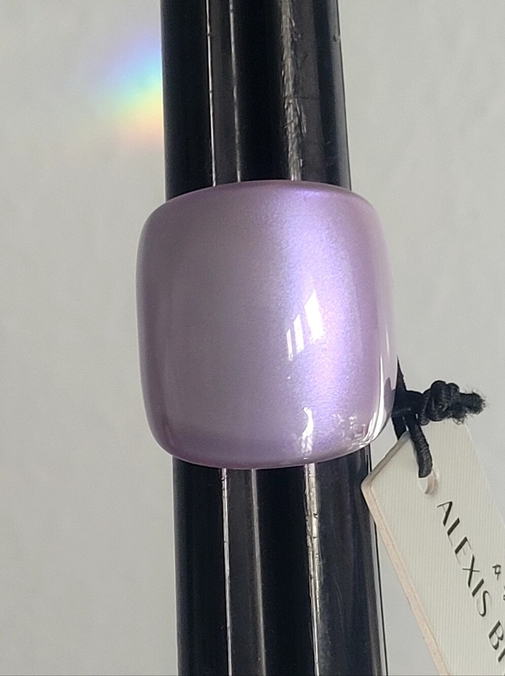 Alexis Bittar Iridescent Lavender Block Statement Ring